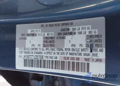 2018 Mazda Cx-3 Grand Touring from USA, damaged, VIN JM1DKFD77J0307835